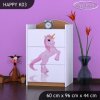 Komoda Happy K03 - princezna a jednorožec (Barva bílá)