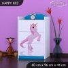 Komoda Happy K03 - princezna a jednorožec (Barva bílá)