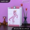 Komoda Happy K03 - princezna a jednorožec (Barva bílá)