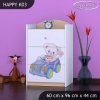 Komoda Happy K03 - medvídek v autě (Barva bílá)
