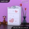 Komoda Happy K03 - medvídek se srdcem (Barva bílá)