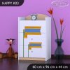 Komoda Happy K03 - medvídek v červeném autě (Barva bílá)