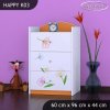 Komoda Happy K03 - medvídek s kyticí (Barva bílá)