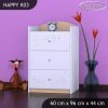 Komoda Happy K03 - modrý medvídek (Barva bílá)