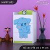 Komoda Happy K03 - modrý slon (Barva bílá)