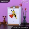Komoda Happy K03 - včelka se srdcem (Barva bílá)