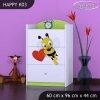 Komoda Happy K03 - včelka se srdcem (Barva bílá)