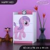 Komoda Happy K03 - růžový pony (Barva bílá)