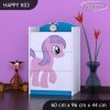 Komoda Happy K03 - růžový pony (Barva bílá)