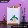 Komoda Happy K03 - růžový hříbeček (Barva bílá)