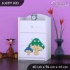 Komoda Happy K03 - růžový hříbeček (Barva bílá)