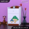Komoda Happy K03 - růžový hříbeček (Barva bílá)