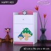 Komoda Happy K03 - růžový hříbeček (Barva bílá)