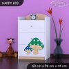 Komoda Happy K03 - růžový hříbeček (Barva bílá)