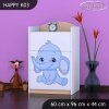 Komoda Happy K03 - růžový a modrý slon (Barva bílá)