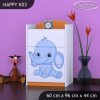 Komoda Happy K03 - růžový a modrý slon (Barva bílá)
