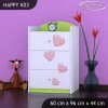 Komoda Happy K03 - růžový slon se srdcem (Barva bílá)