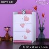 Komoda Happy K03 - růžový slon se srdcem (Barva bílá)