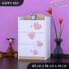 Komoda Happy K03 - růžový slon se srdcem (Barva bílá)
