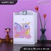 Komoda Happy K03 - růžový dráček (Barva bílá)