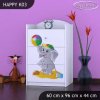 Komoda Happy K03 - slon s balónkem (Barva bílá)