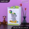 Komoda Happy K03 - slon s balónkem (Barva bílá)