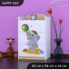 Komoda Happy K03 - slon s balónkem (Barva bílá)