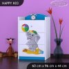 Komoda Happy K03 - slon s balónkem (Barva bílá)