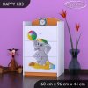 Komoda Happy K03 - slon s balónkem (Barva bílá)