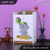 Komoda Happy K03 - slon s balónkem (Barva bílá)