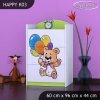 Komoda Happy K03 - šťastný medvídek (Barva bílá)