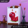 Komoda Happy K03 - veselá housenka (Barva bílá)