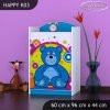 Komoda Happy K03 - veselý medvídek (Barva bílá)