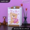 Komoda Happy K03 - zamilovaný medvídek (Barva bílá)