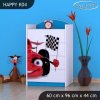 Komoda Happy K04 - auto s vlajkou (Barva bílá)