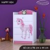Komoda Happy K04 -  princezna s koníkem (Barva bílá)