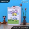Komoda Happy K04 - motýl s květinou (Barva bílá)
