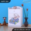 Komoda Happy K04 - medvídek v autě (Barva bílá)
