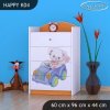 Komoda Happy K04 - medvídek v autě (Barva bílá)