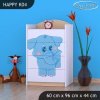 Komoda Happy K04 - modrý slon (Barva bílá)