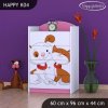 Komoda Happy K04 - pejsek a kočička (Barva bílá)