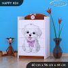 Komoda Happy K04 - pejsek s mašlí (Barva bílá)