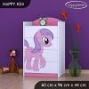Komoda Happy K04 - růžový pony (Barva bílá)