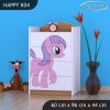 Komoda Happy K04 - růžový pony (Barva bílá)
