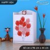 Komoda Happy K04 - růžové auto s balónky (Barva bílá)