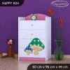 Komoda Happy K04 - růžový hříbeček (Barva bílá)