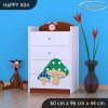 Komoda Happy K04 - růžový hříbeček (Barva bílá)