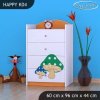 Komoda Happy K04 - růžový hříbeček (Barva bílá)