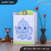 Komoda Happy K04 - růžový a modrý slon (Barva bílá)