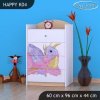Komoda Happy K04 - růžový dráček (Barva bílá)